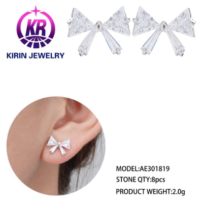 100% pure genuine 925 Sterling Silver 925 Infinity Stud Earrings 301819 Kirin Jewelry