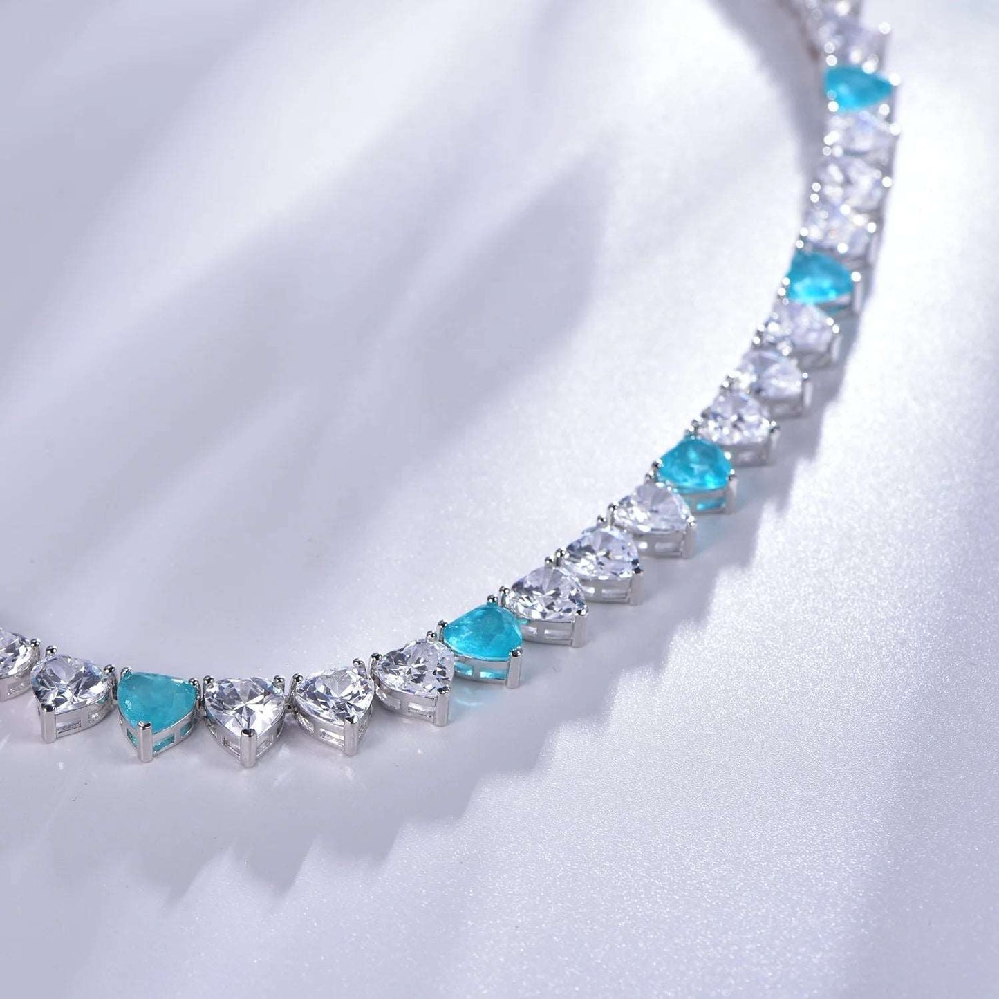 5A CZ Diamond Tennis Necklace Imitation Natural Stone Mossinate Tennis Chain 925 Sterling Silver Tennis Necklace Kirin Jewelry