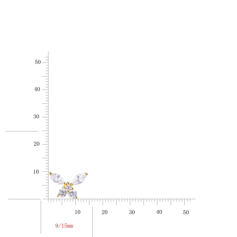 925 Silver 14K Gold Plated Marquise CZ Ear Climber Earrings