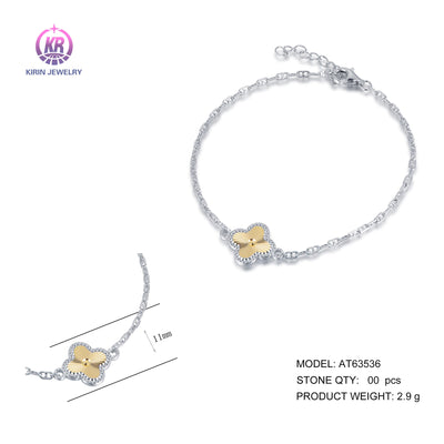 925 silver bracelet with 2-tone plating rhodium and 14K gold AT63536 Kirin Jewelry