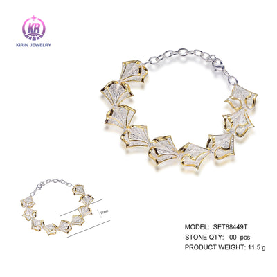 925 silver bracelet with 2-tone plating rhodium and 14K gold SET88449T Kirin Jewelry