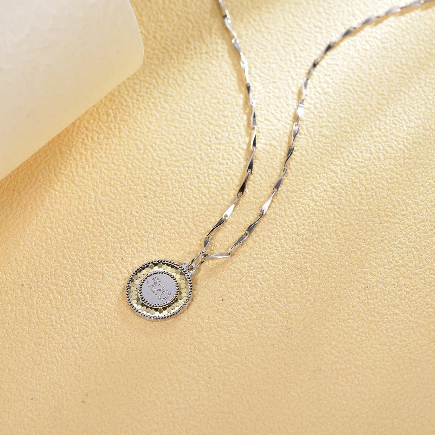 925 silver pendant with 2-tone plating rhodium and 14K gold KP20890 Kirin Jewelry