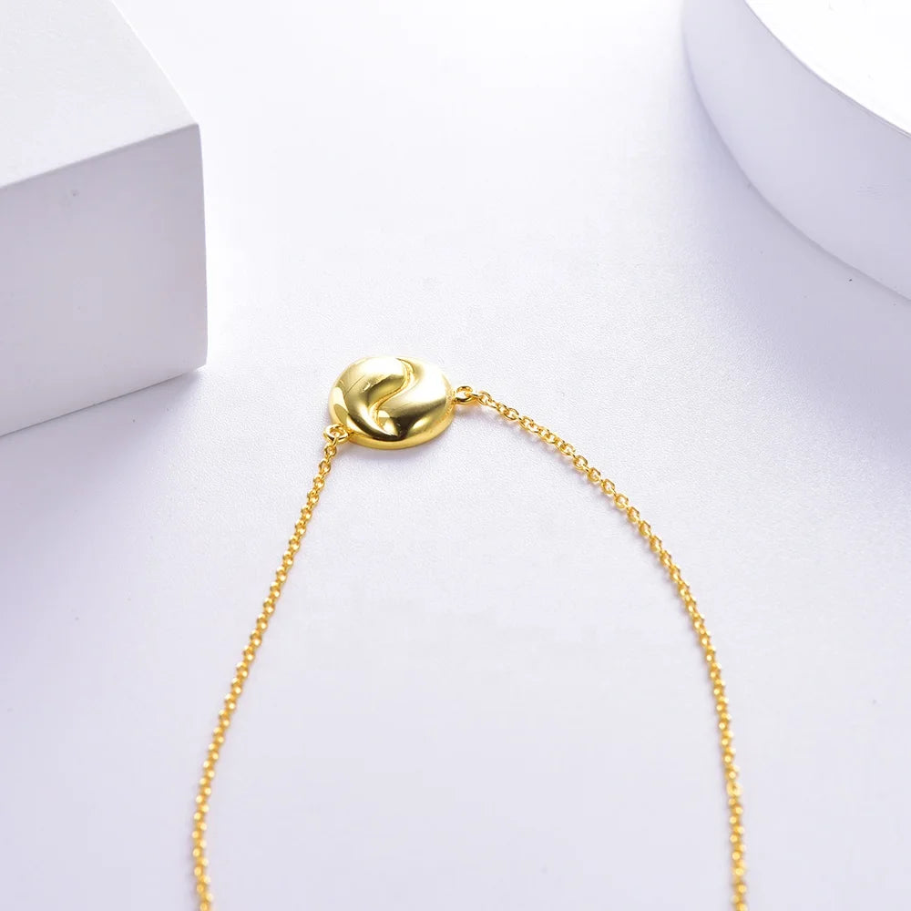 Colgantes Golden Pisces Lady Pendant 925 Silver Gold Chain Pendant Necklace 18K Gold Plated Link Necklace Kirin Jewelry