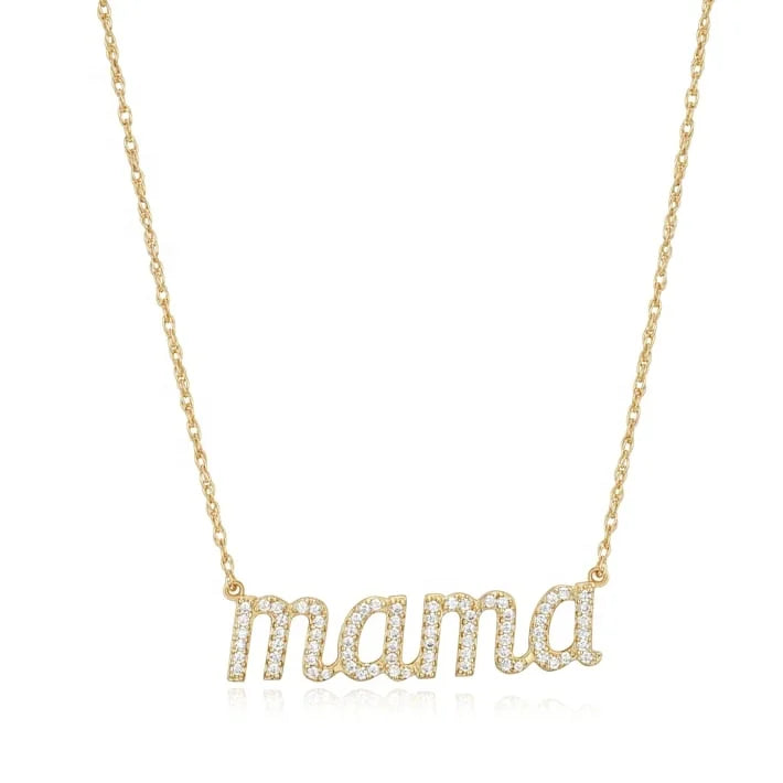 Collar Thanksgiving Mom Gift Mothers Day Gift mama Letter Necklace Gold mama Letter Necklace Canada 14K Solid Gold Mama Necklace Kirin Jewelry
