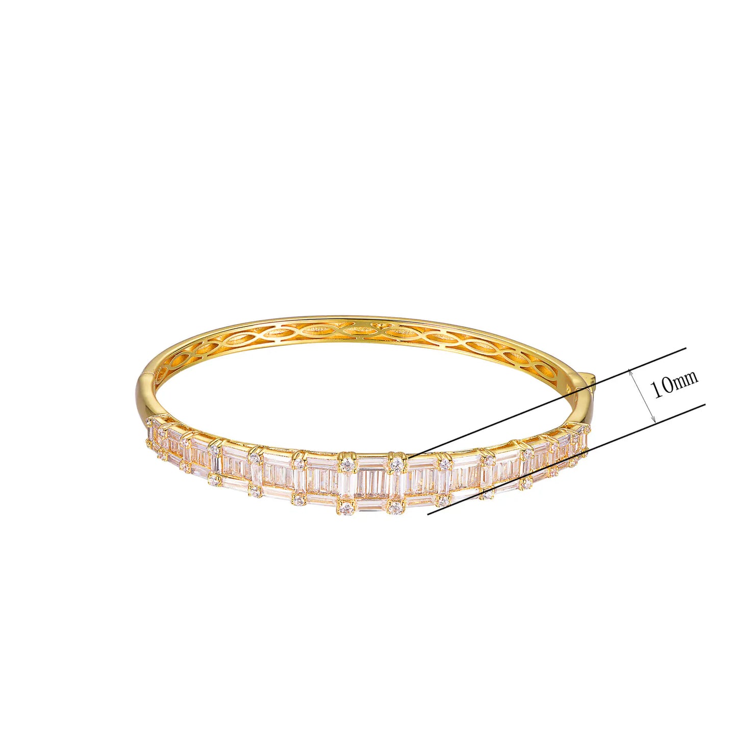 Custom Gold Plated CZ Simulated Diamond Tennis Bangle