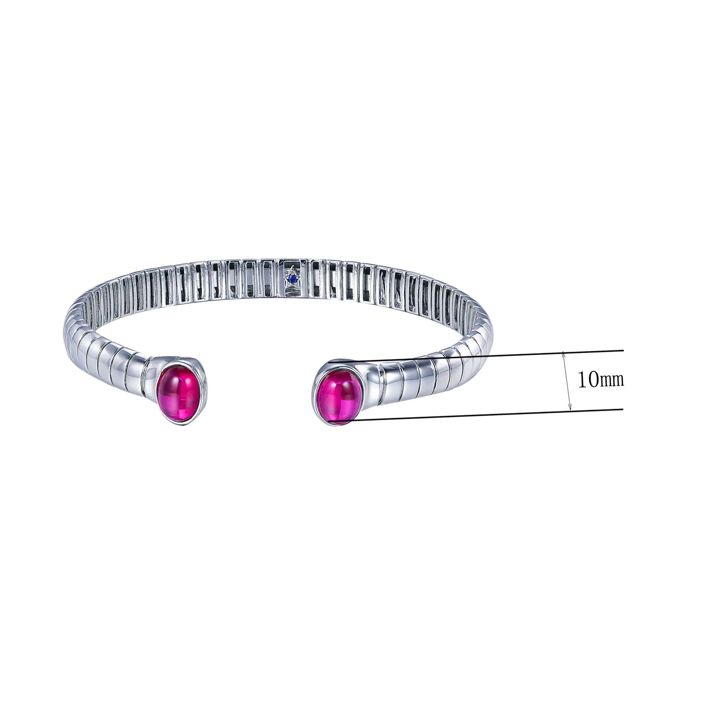 Custom Lab Created Sapphire Ruby Open Bangle Bracelets