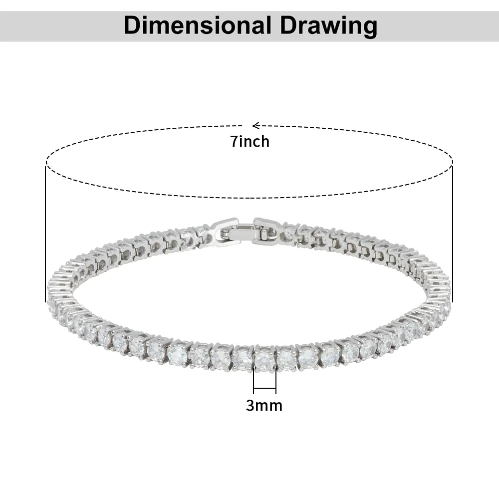 Custom Lab Created Small Diamond Tennis Bracelet