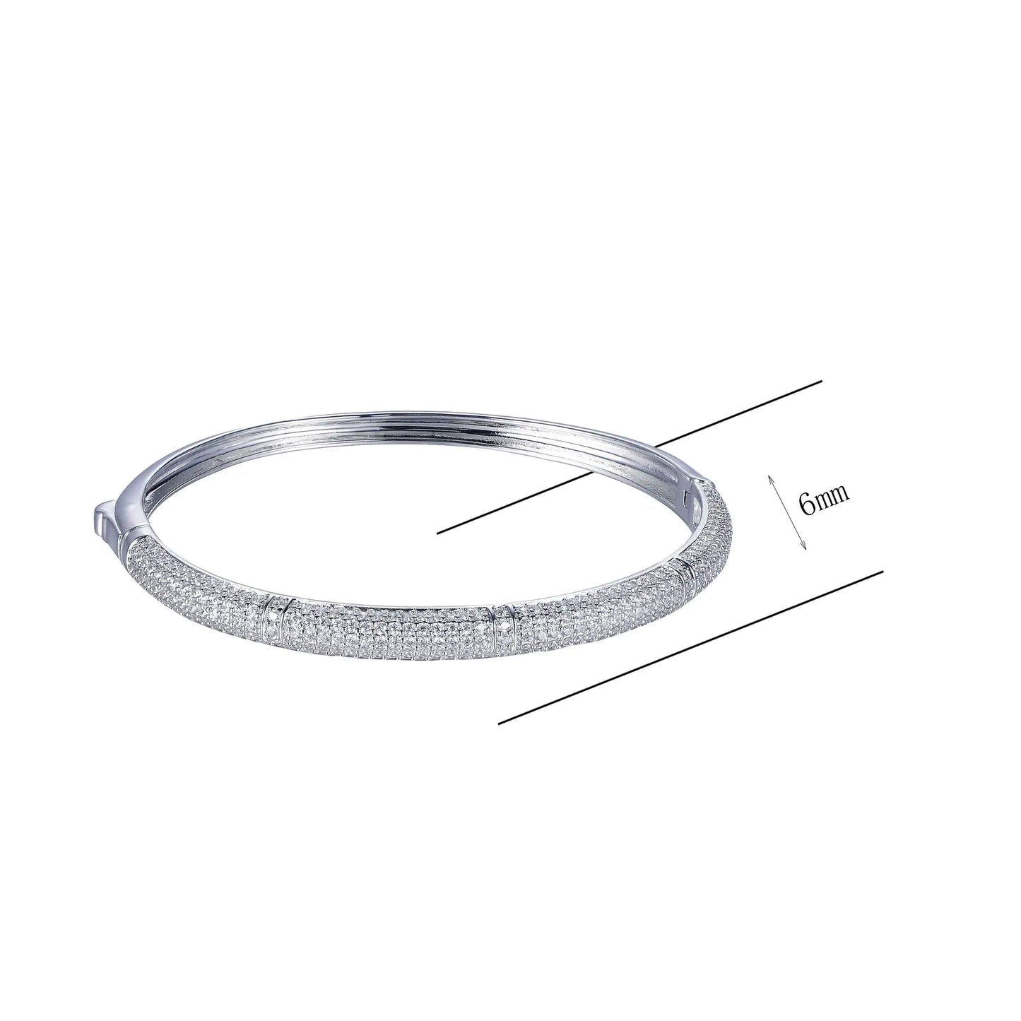 Custom Paved Cubic Zirconia Lab Diamond Bangles