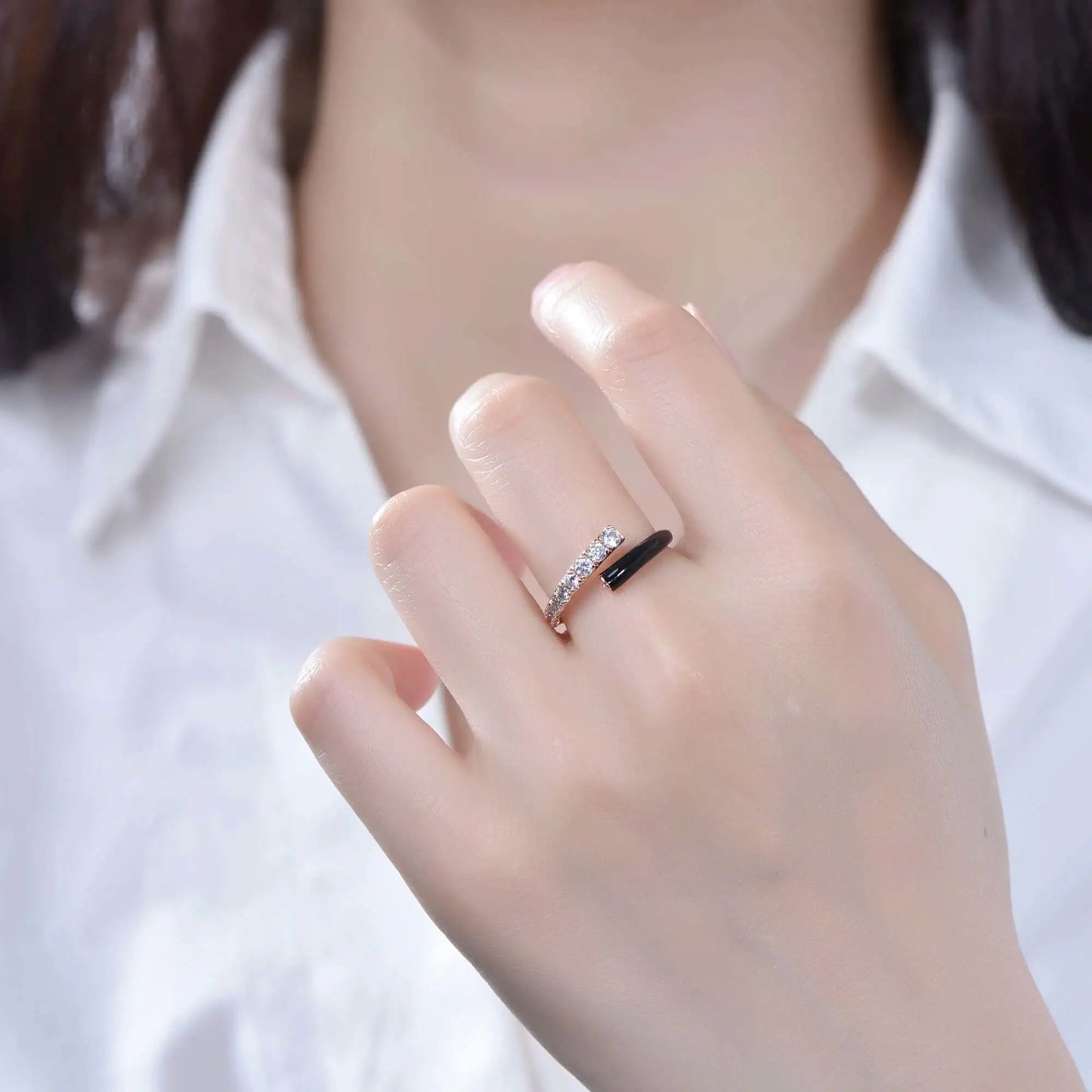 Custom Rose Gold Plated Adjustable Engagement Rings for Women