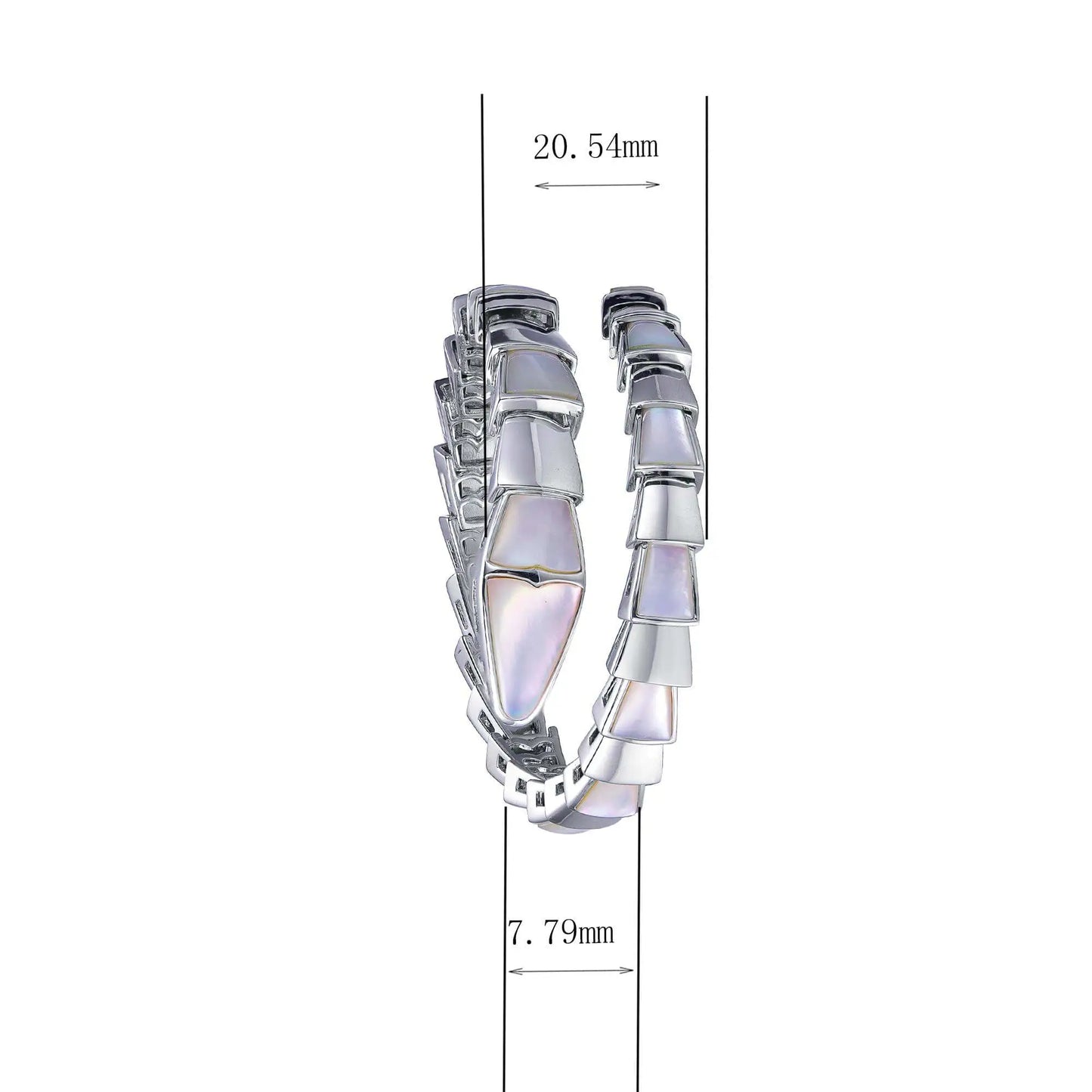 Custom Silver Statement Open Snake Design Bangle