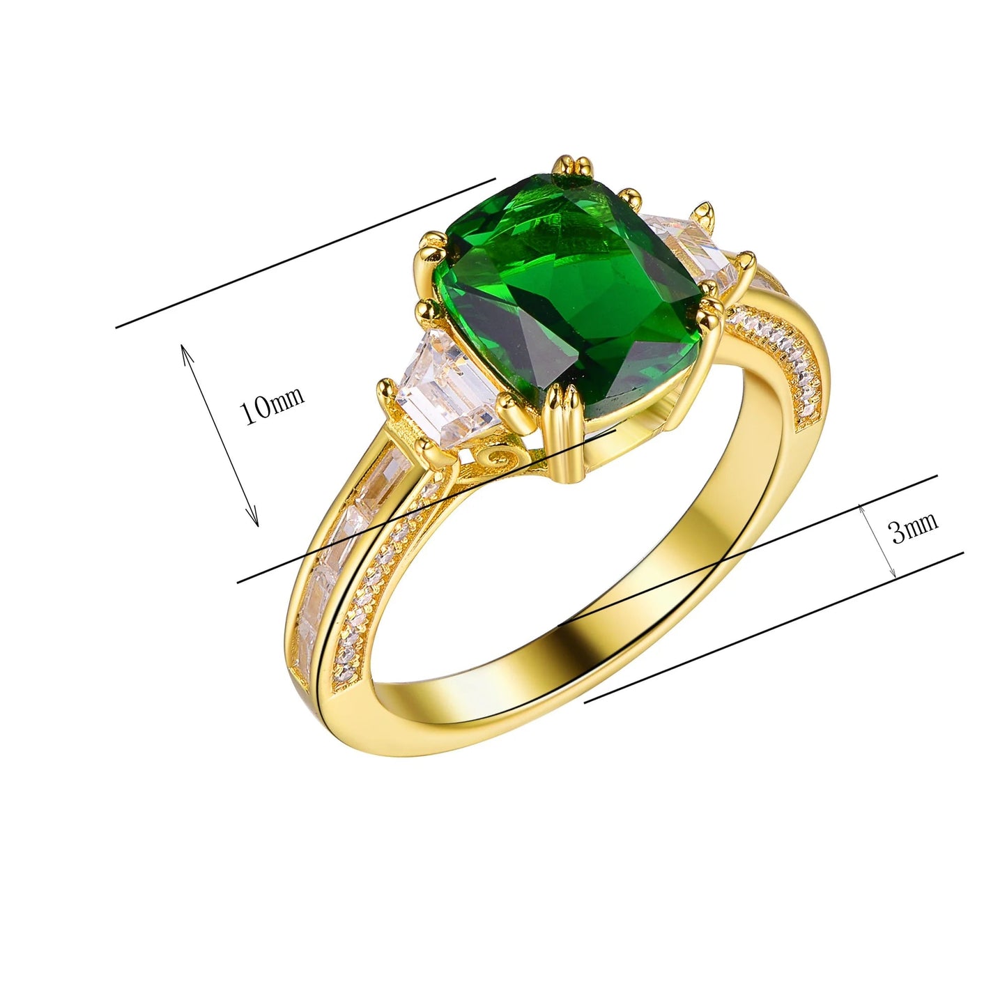 Customized Anniversary Engagement Wedding Green Jade Main Stone Brass 14K & 18K Gold Ring Kirin Jewelry