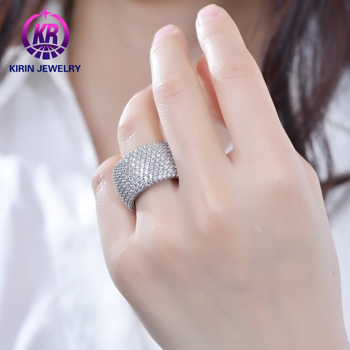 Full Eternity Wide Band Diamond Engagement Rings for Women