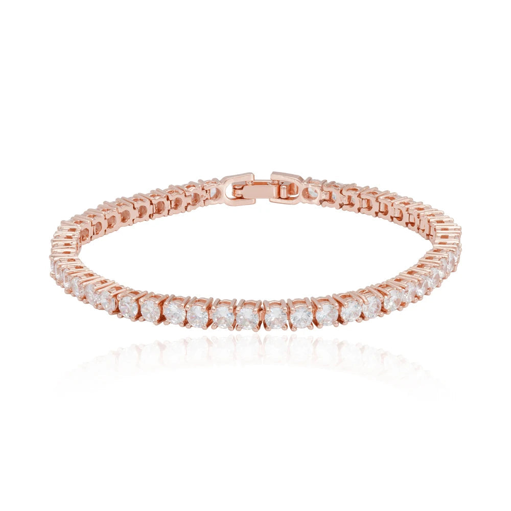 High quality 925 sterling silver inlaid round crystal zircon full diamond bracelet female classic moissanite tennis bracelet Kirin Jewelry