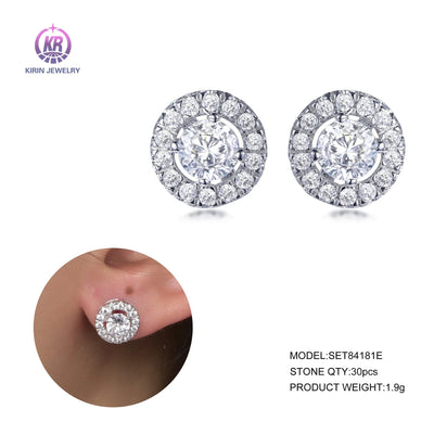 Hot sale diamond jewelry 925 sterling silver AAA zircon stud earrings for women s925 stud earring Kirin Jewelry