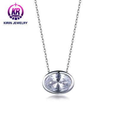 Round zircon grams stone pendant chain necklace jewelry set zircon pendant Kirin Jewelry