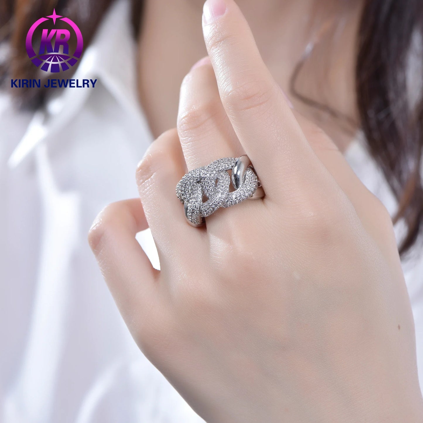 Silver CZ Line Geometric Engagement Rings for Women Engagement Jewelry