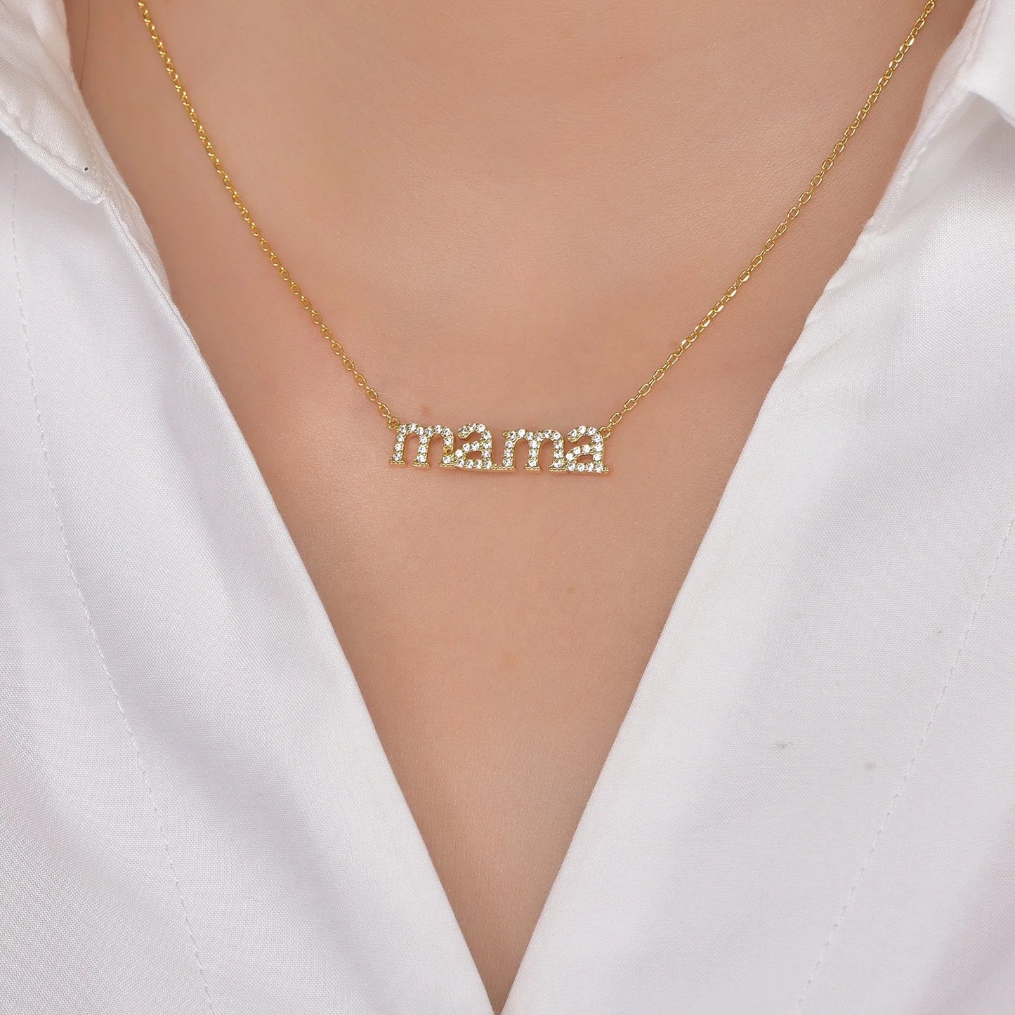 UK mama Necklace 18k Gold Silver 16" 18" Delicate Italian Snake Chain Necklace mama Necklace' Pendant Kirin Jewelry