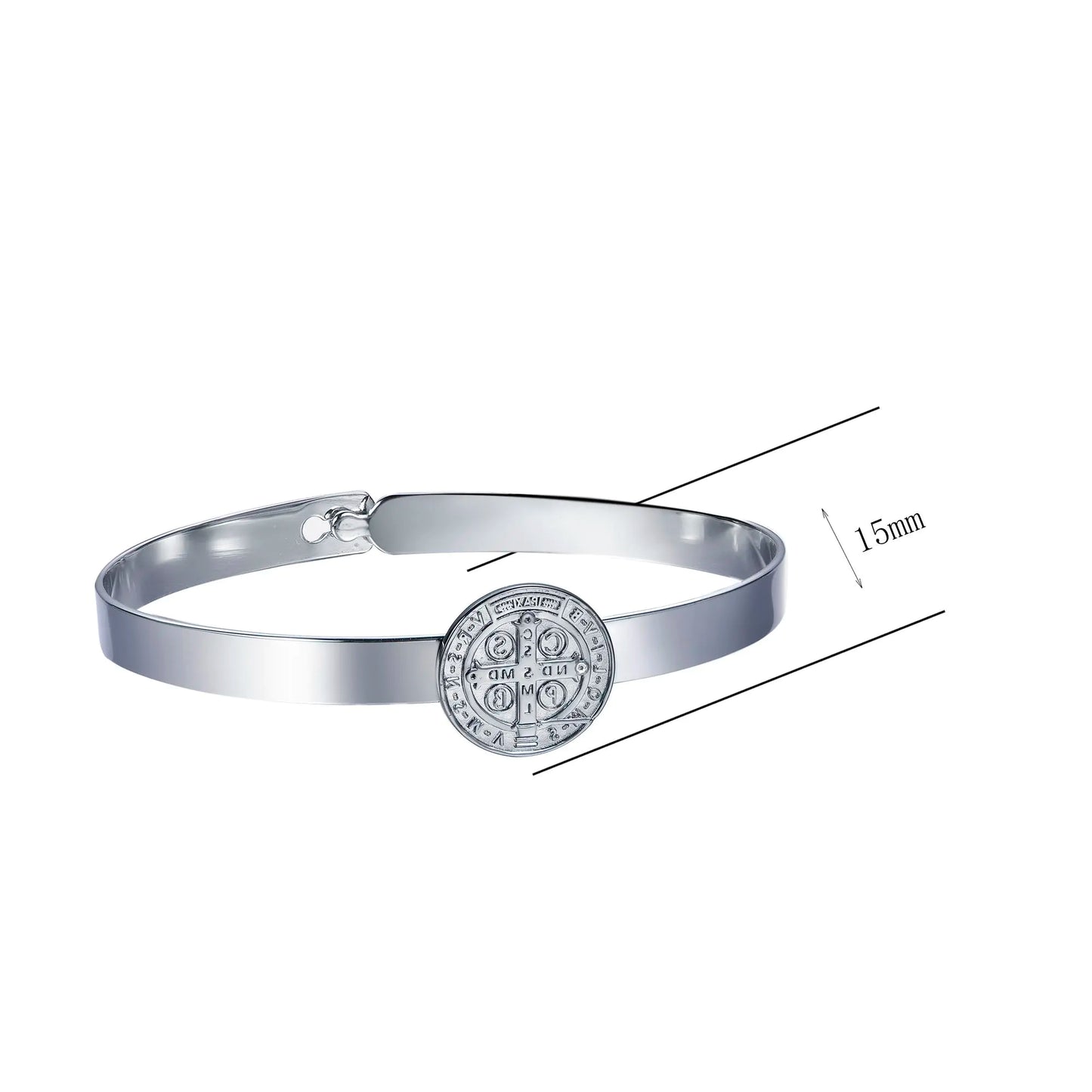 Wholelsale Saint Benedict Medal Religious Bangle Bracelets