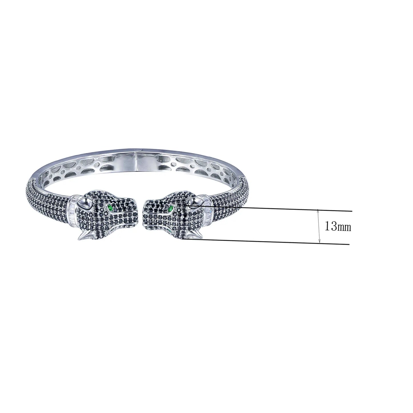 Wholesale 925 Silver Double Leopard Print Bangle