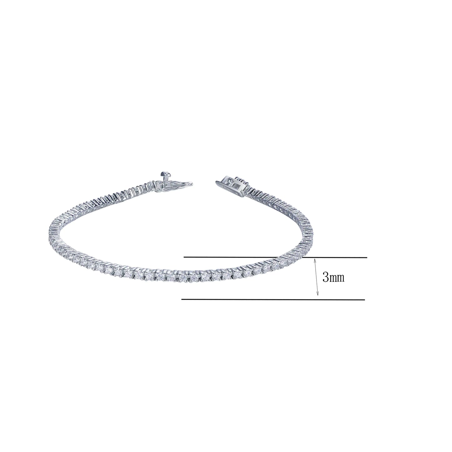 Wholesale 925 Silver Lab Created Round Diamond Tennis Bracelet