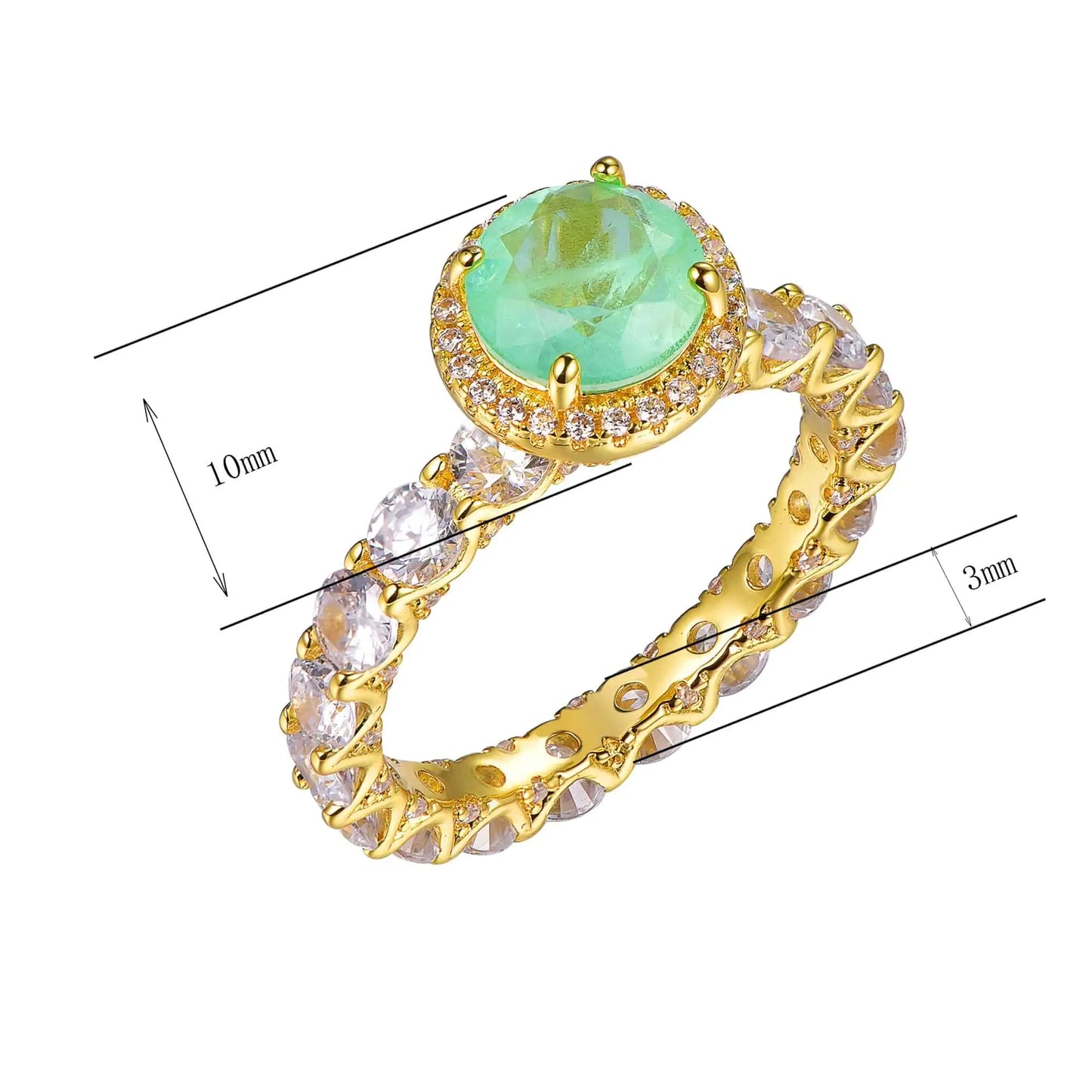 Wholesale Around Eternity Halo Lab Created Emerald Engagement Rings