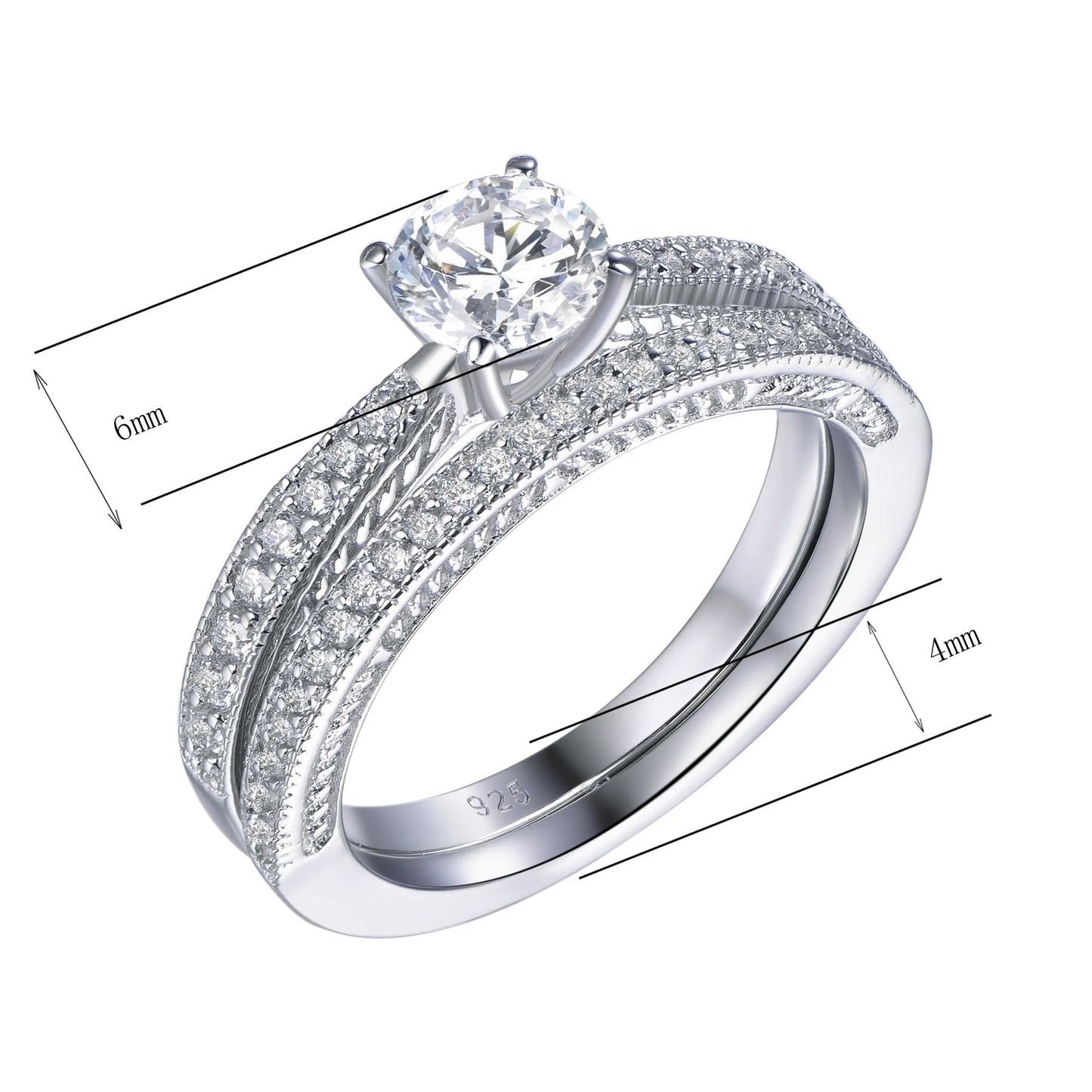 Wholesale Double Stackable Two-in-One Engagement Ring Sets