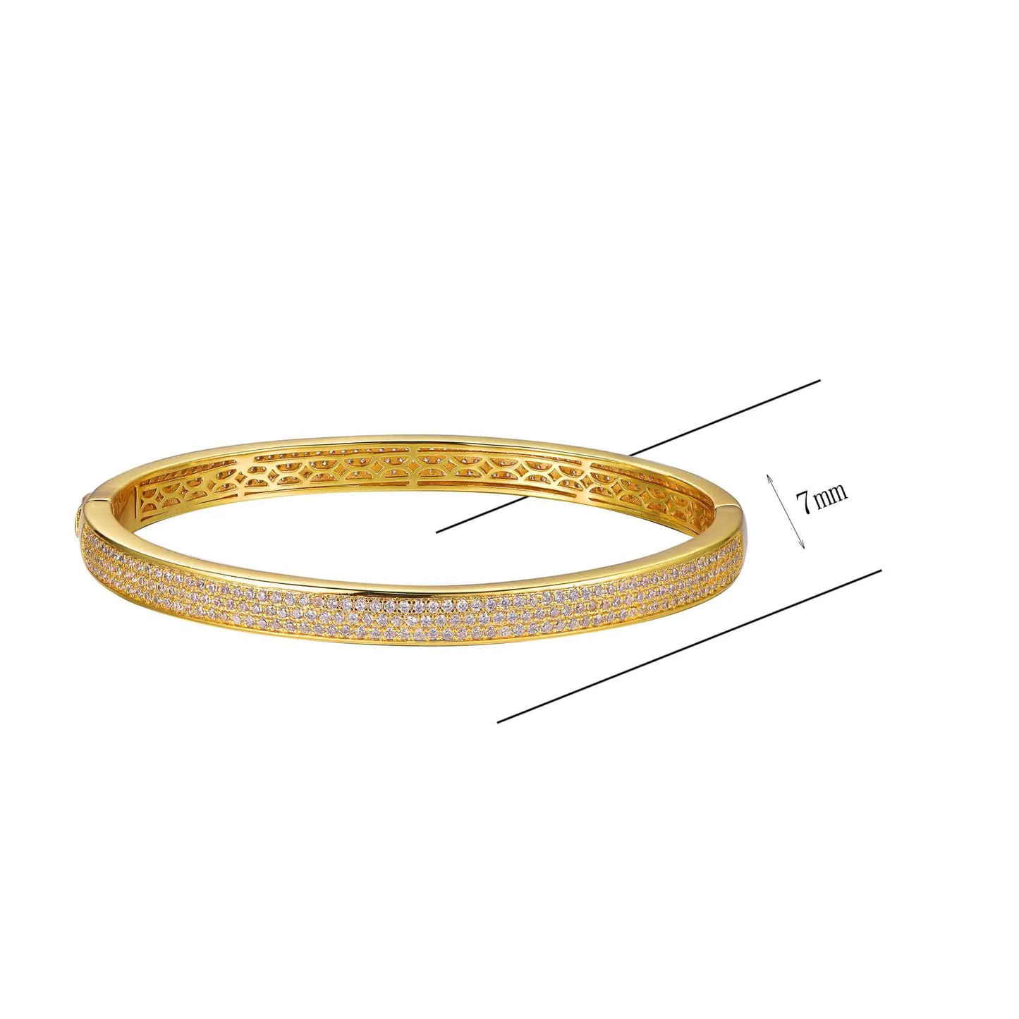 Wholesale Gold Plated CZ Pave Diamond Bangle