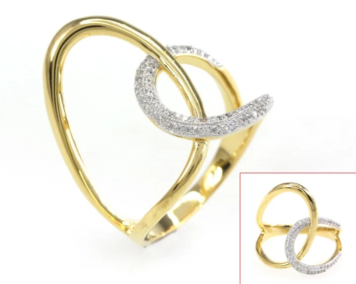 Wholesale Gold Plated CZ Personalized Engagement Interlocking Rings