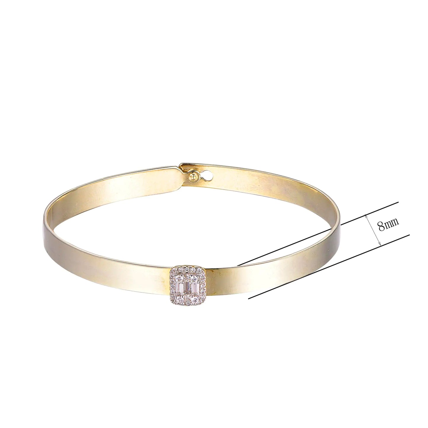 Wholesale Gold Plated CZ Solitaire Diamond Bangles