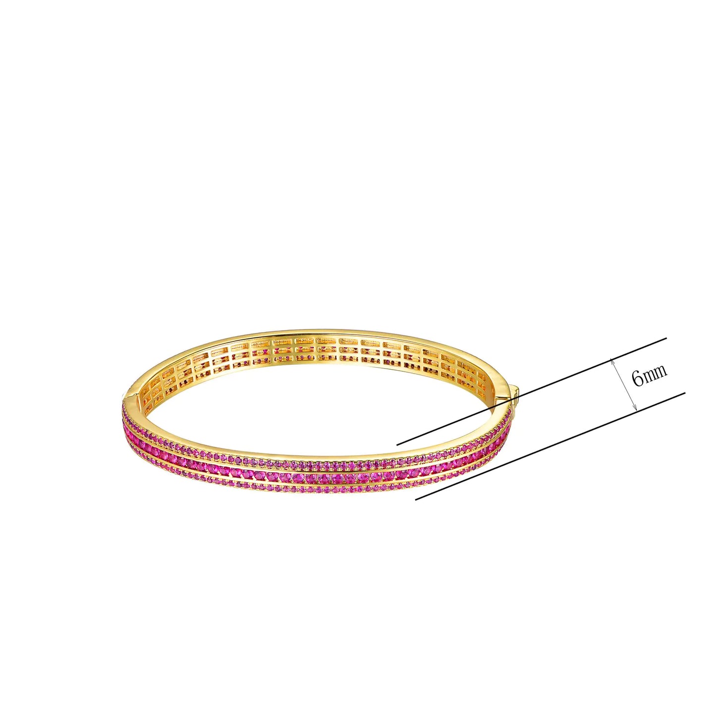Wholesale Gold Plated Corundum Lab Created Ruby Bangles