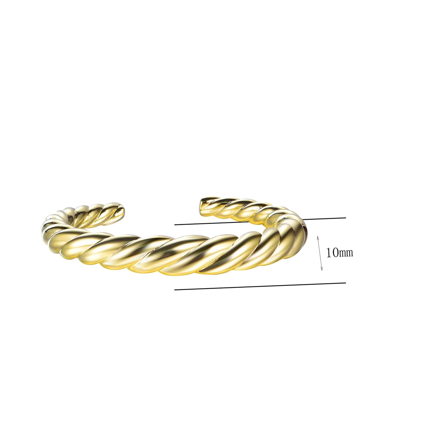 Wholesale Gold Plated Open Chunky Twisted Rope Bangle