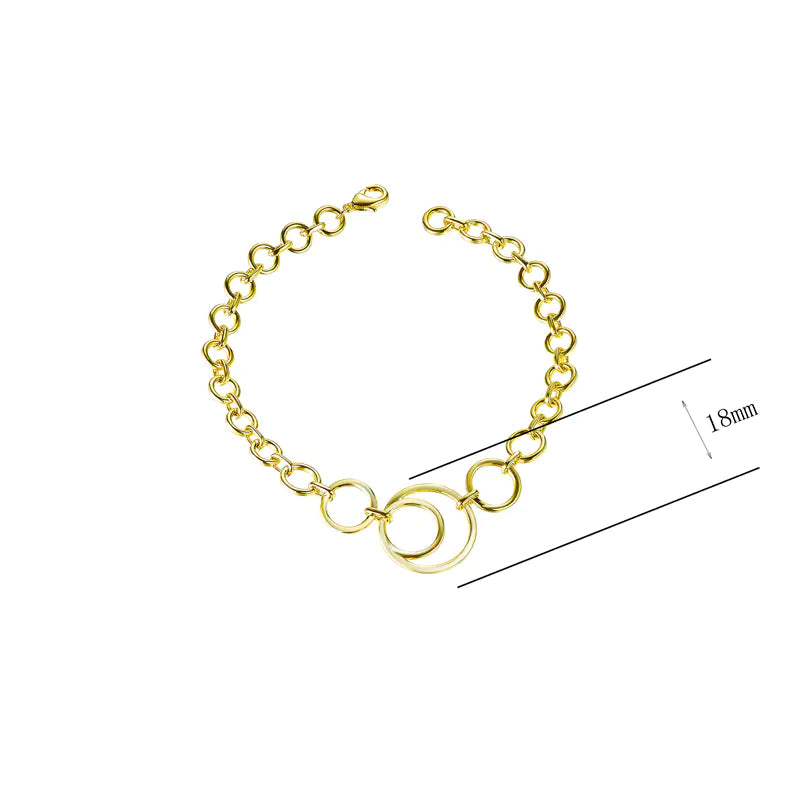 Wholesale Gold Plated Personalized Simple Circle Link Bracelet