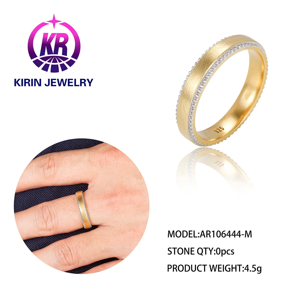 Wholesale Gold Plated Round Cut CZ Simple Band Engagement Rings for Men