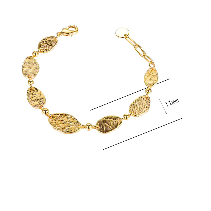 Wholesale Gold Plated Unique Vintage Style Oval Link Bracelet