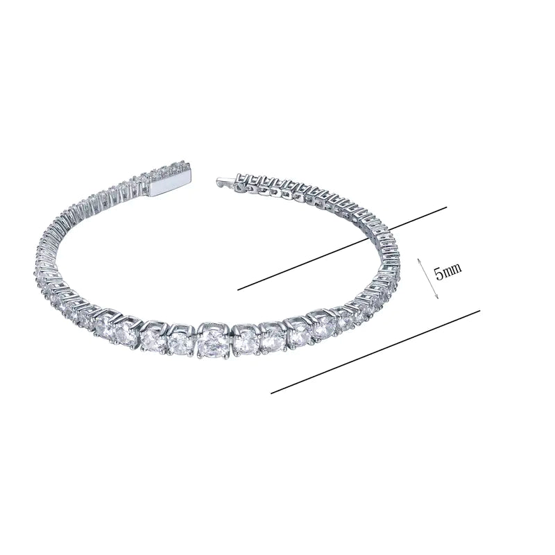 Wholesale Iced Out Lab Created Diamond Tennis Chain Bracelet