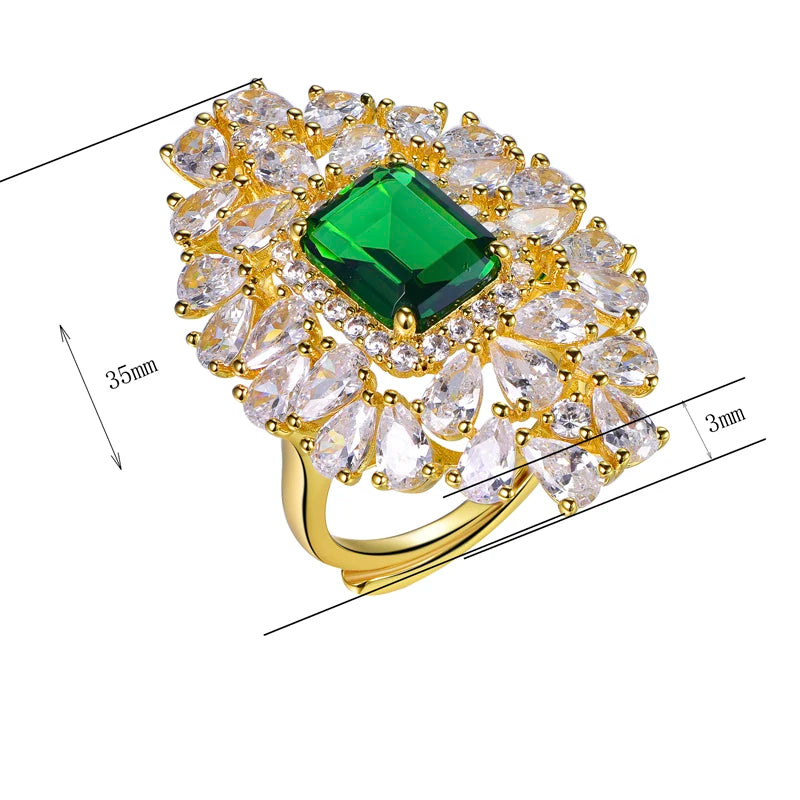 Wholesale Lab Created Emerald Floral Engagement Rings