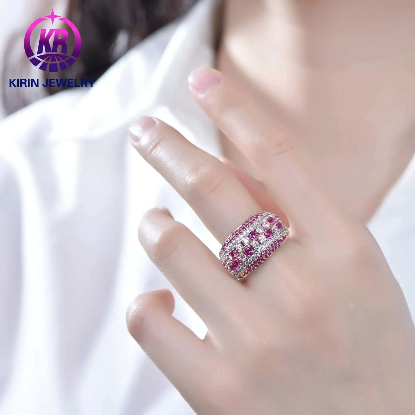 Wholesale Multi-color Stones Vintage Style Engagement Rings for Women