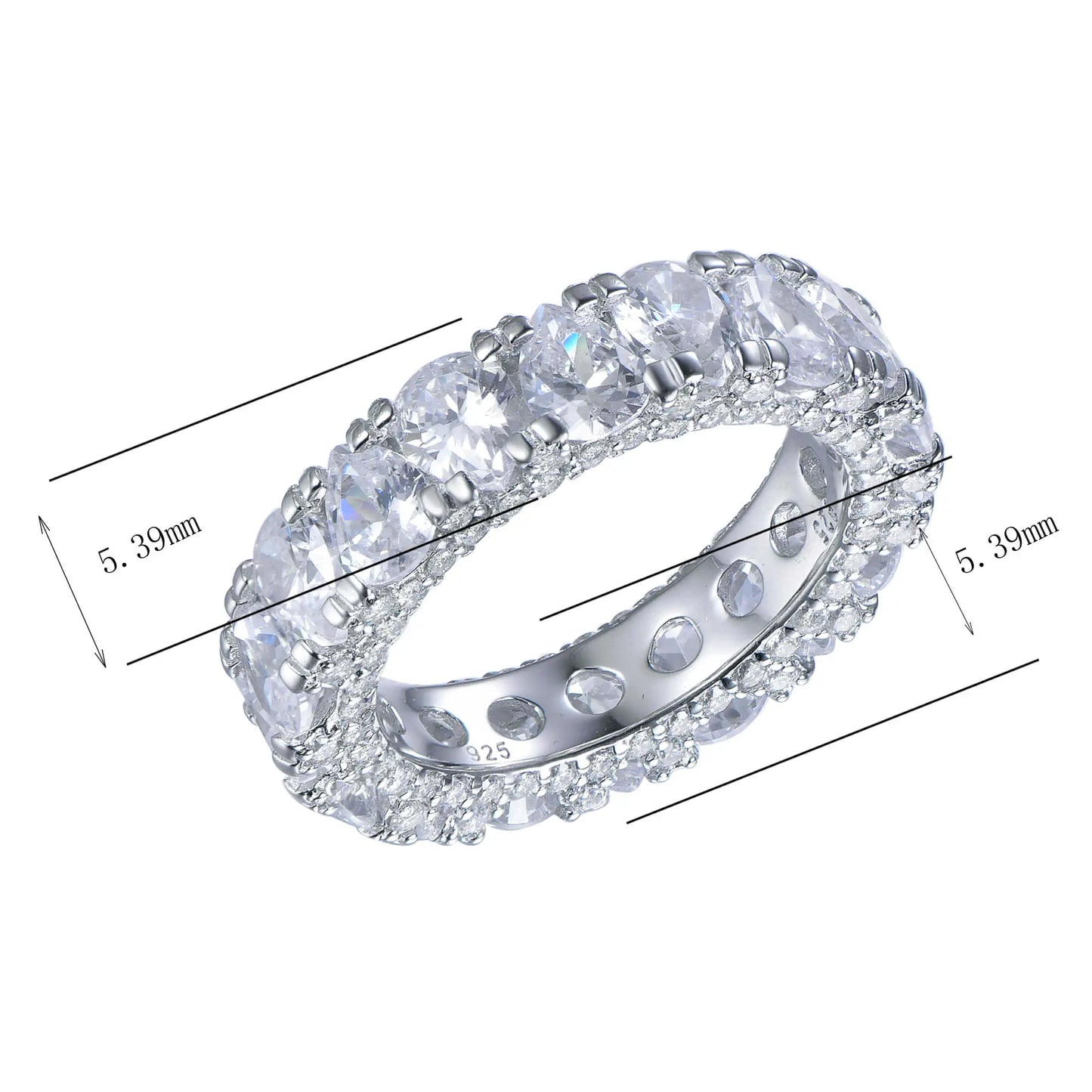 Wholesale Pear Cut CZ Full Eternity Engagement Pave Wedding Band