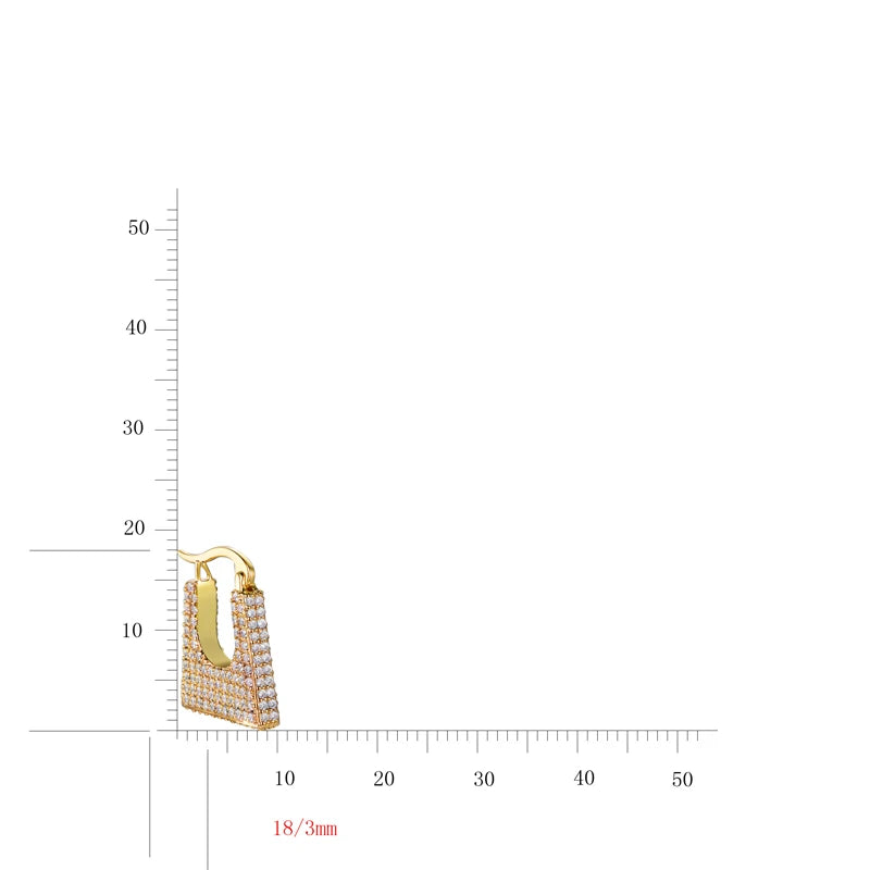 Wholesale Silver Cubic Zircon Unique Design Geometric Hoop Earrings