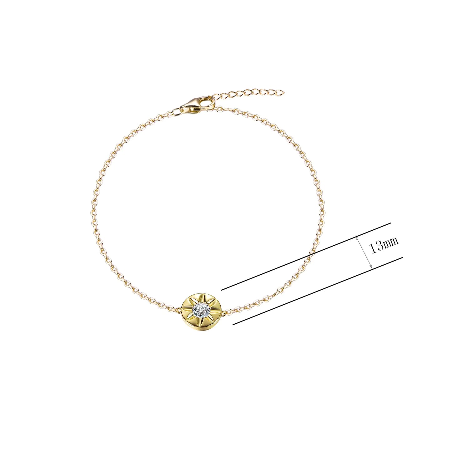 Wholesale Silver Gold Plated CZ Personalized Sun Bracelet