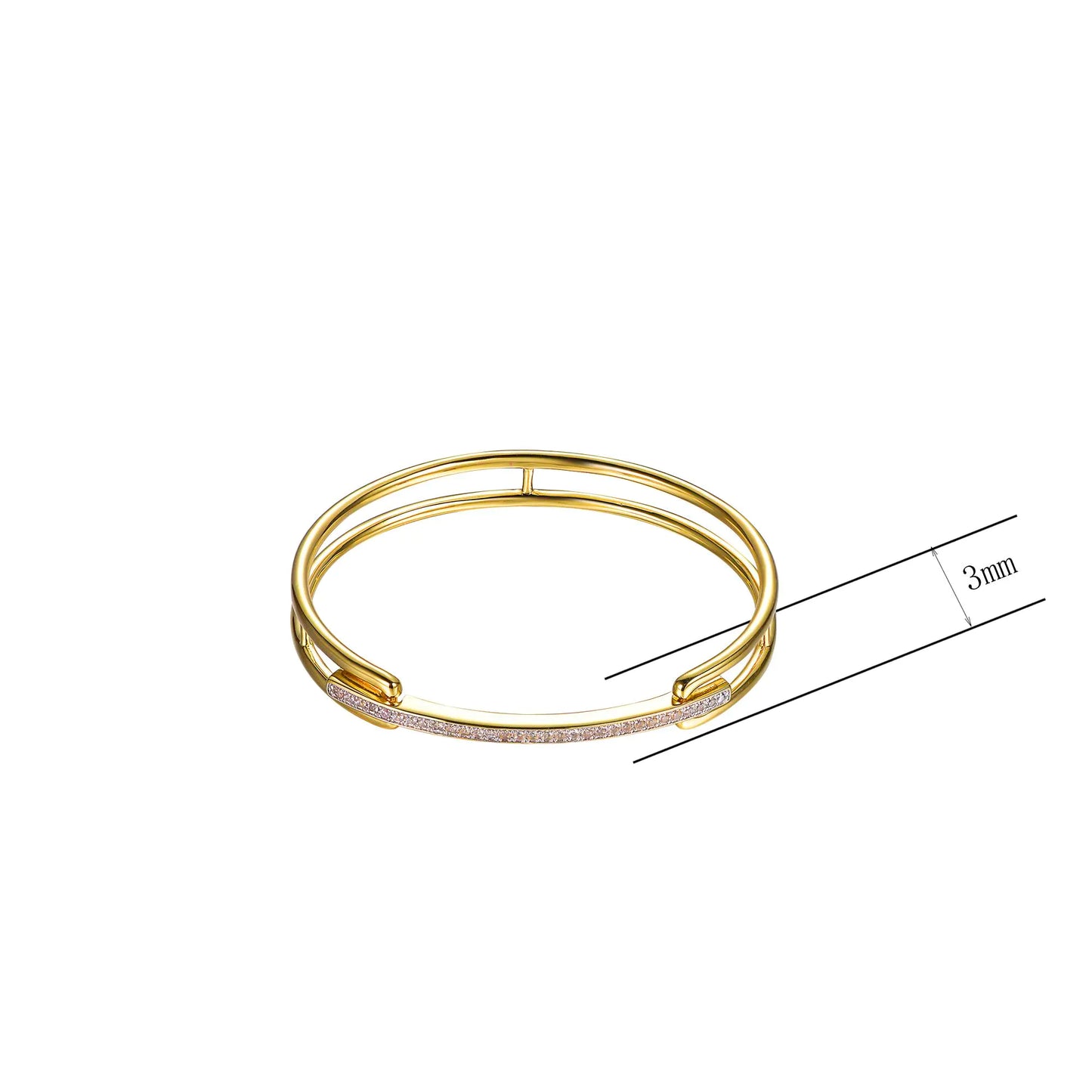Wholesale Silver Gold Plated CZ Unique Bangle Bracelets