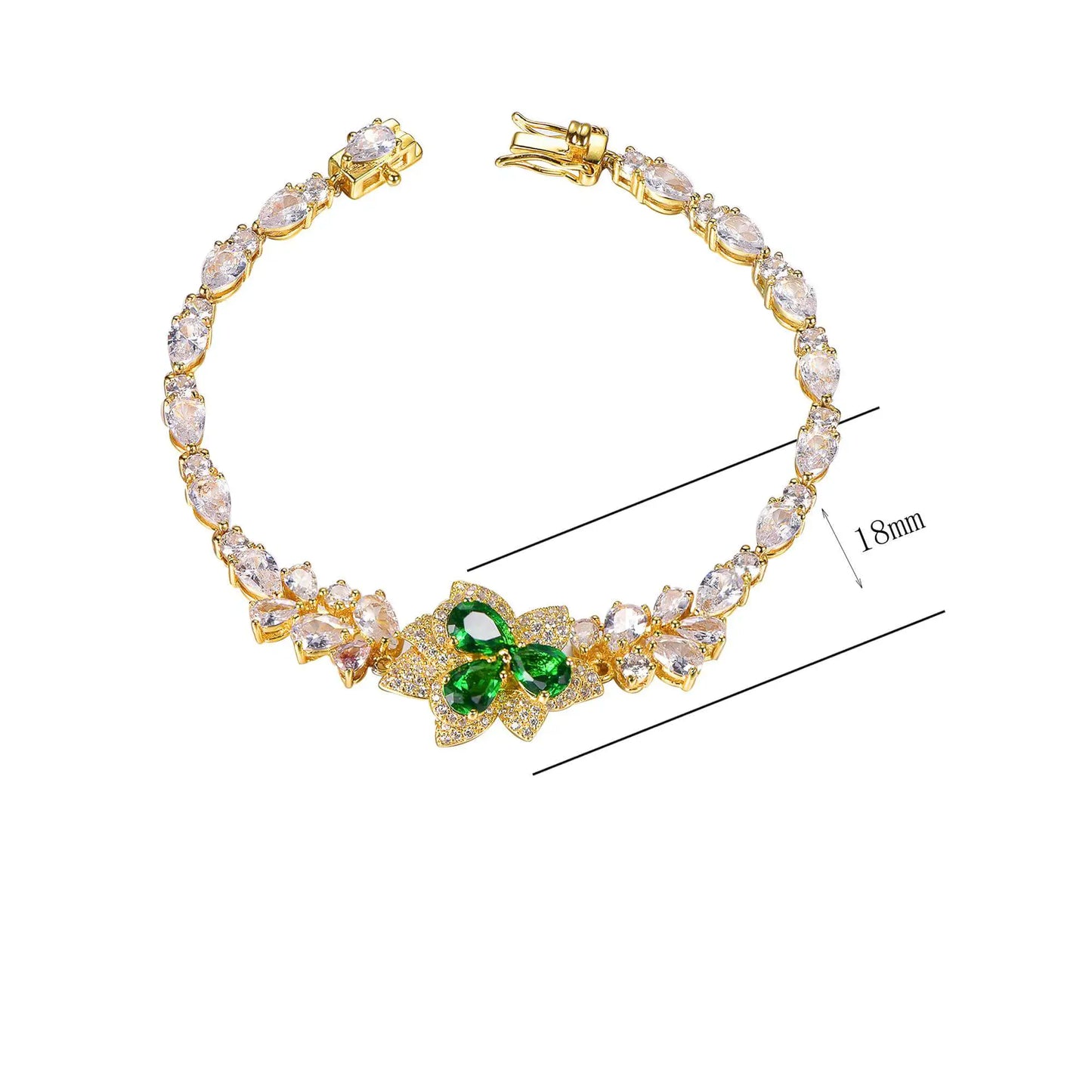 Wholesale Silver Gold Plated Leaf Shape Flower Chain Bracelet