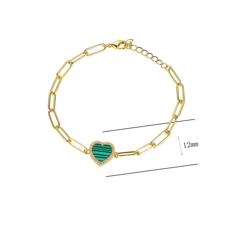 Wholesale Silver Gold Plated Paperclip Link Heart Shaped Bracelet