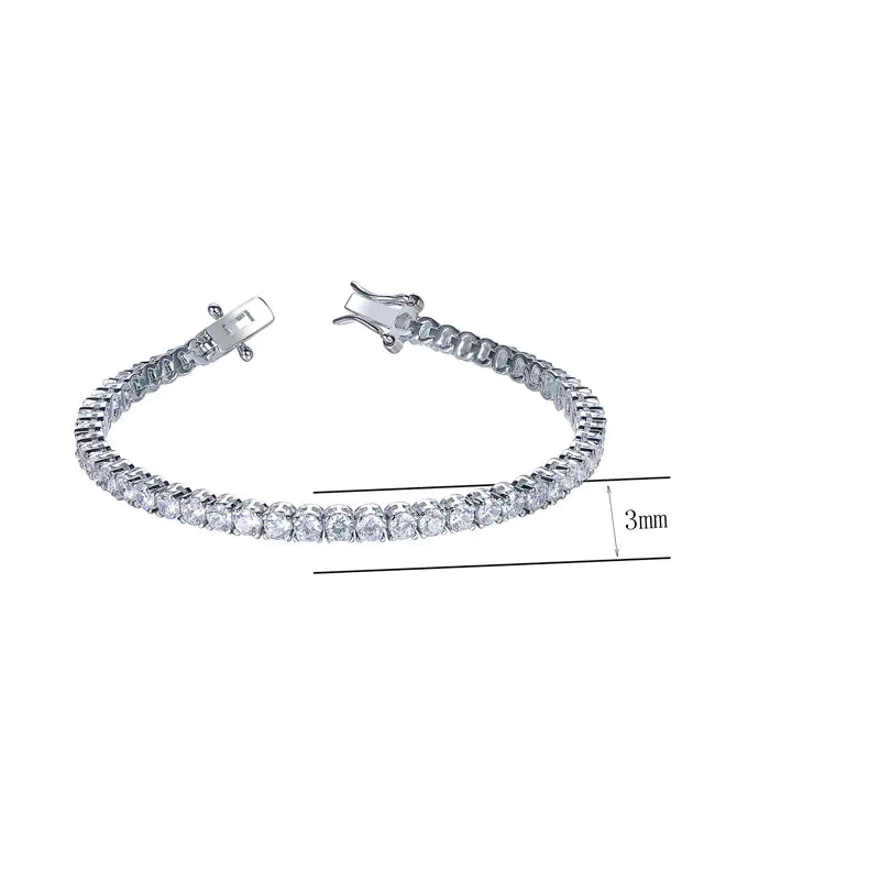 Wholesale Silver Lab Created Diamond Tennis Bracelets