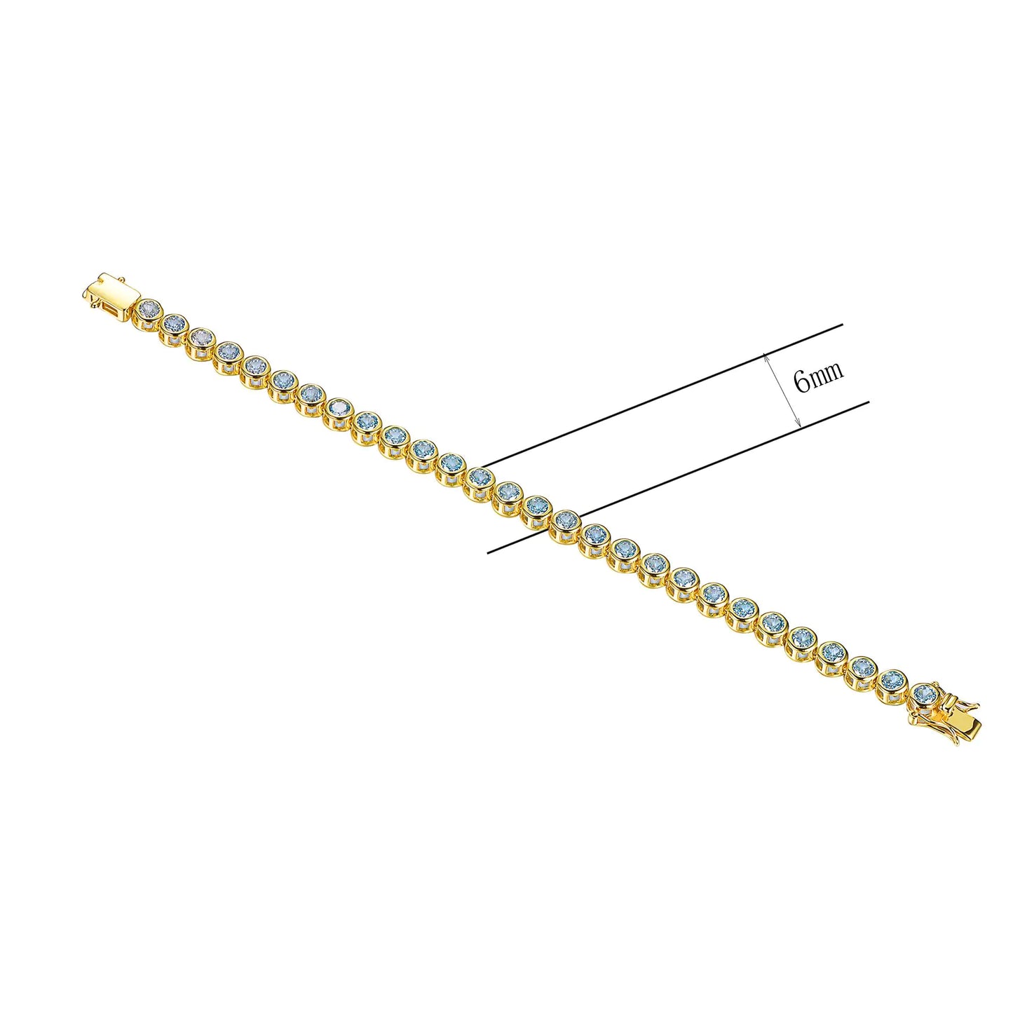 Wholesale Silver Lab Created Sapphire Bezel Set Tennis Bracelet