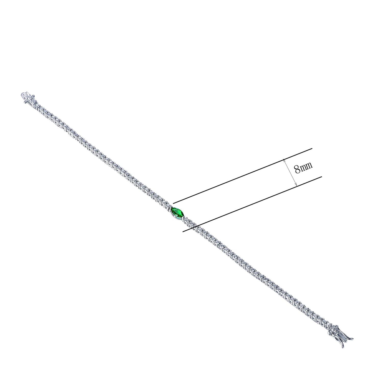 Wholesale Silver Lab Grown Emerald Diamond Tennis Bracelet