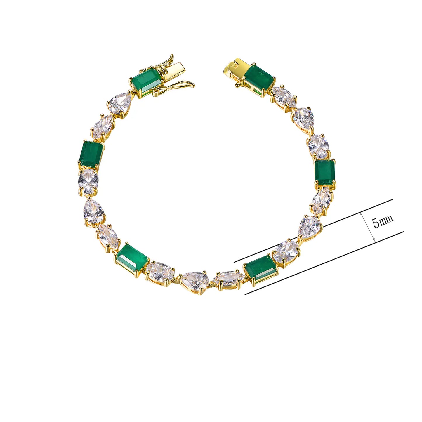 Wholesale Silver Mixed Cut Lab Emerald Diamond Tennis Bracelet