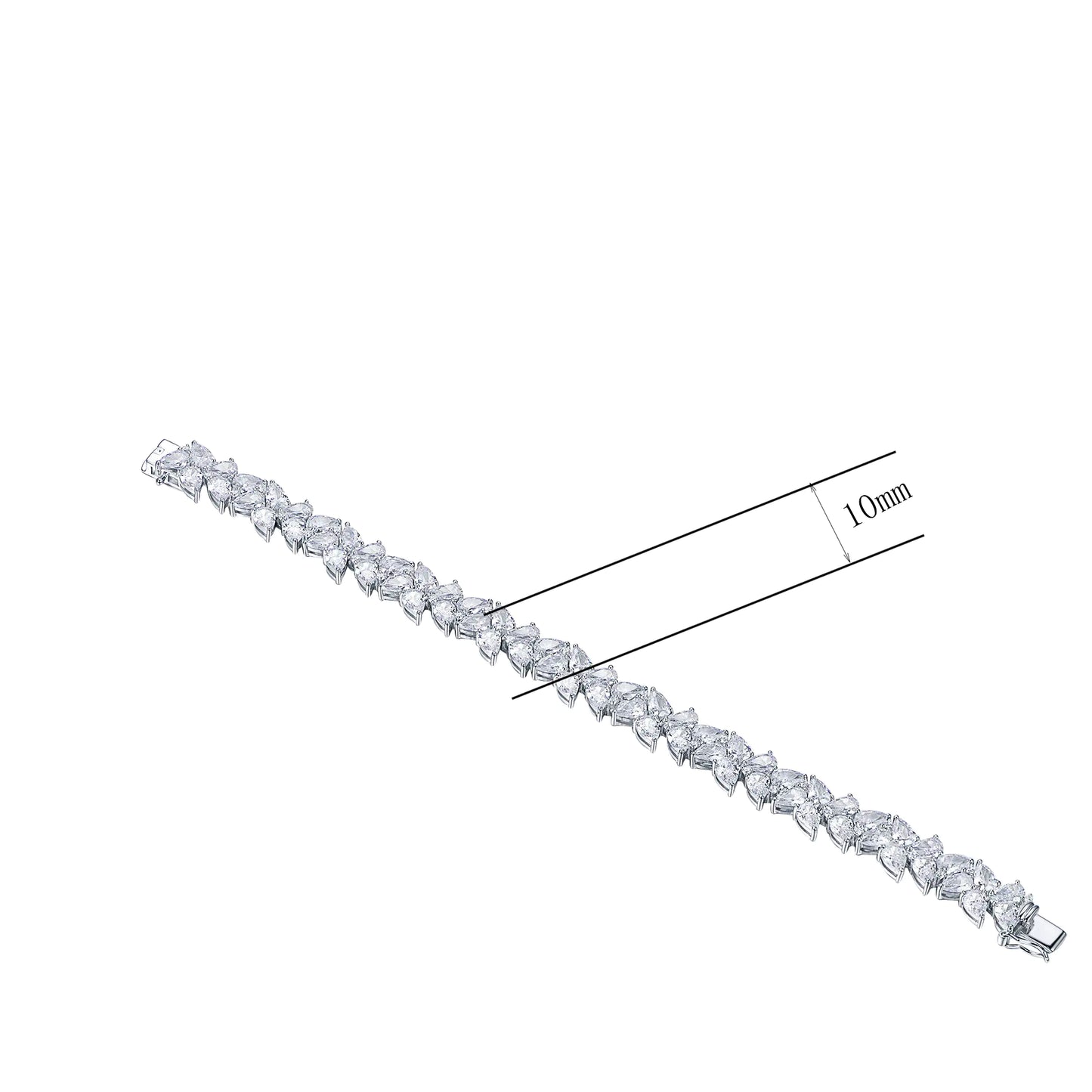 Wholesale Silver Pear Cut Lab Diamonds Tennis Bracelet