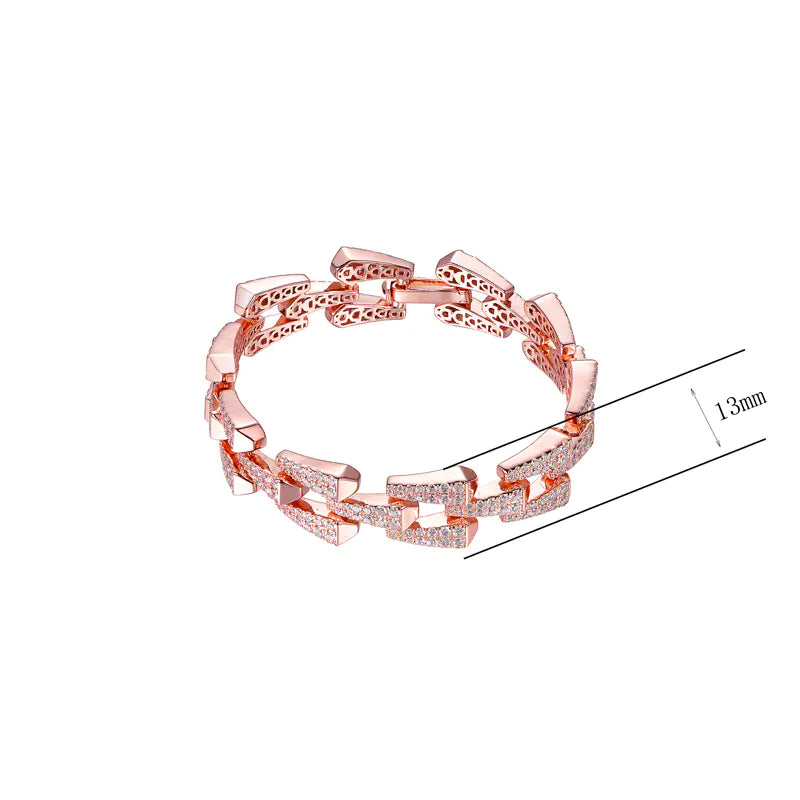 Wholesale Silver Rose Gold Plated Chain Design Bracelet