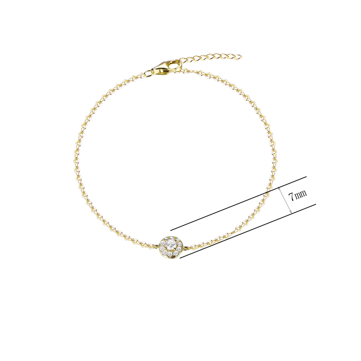 Wholesale Silver Round Cut Lab Created Halo Diamond Bracelet